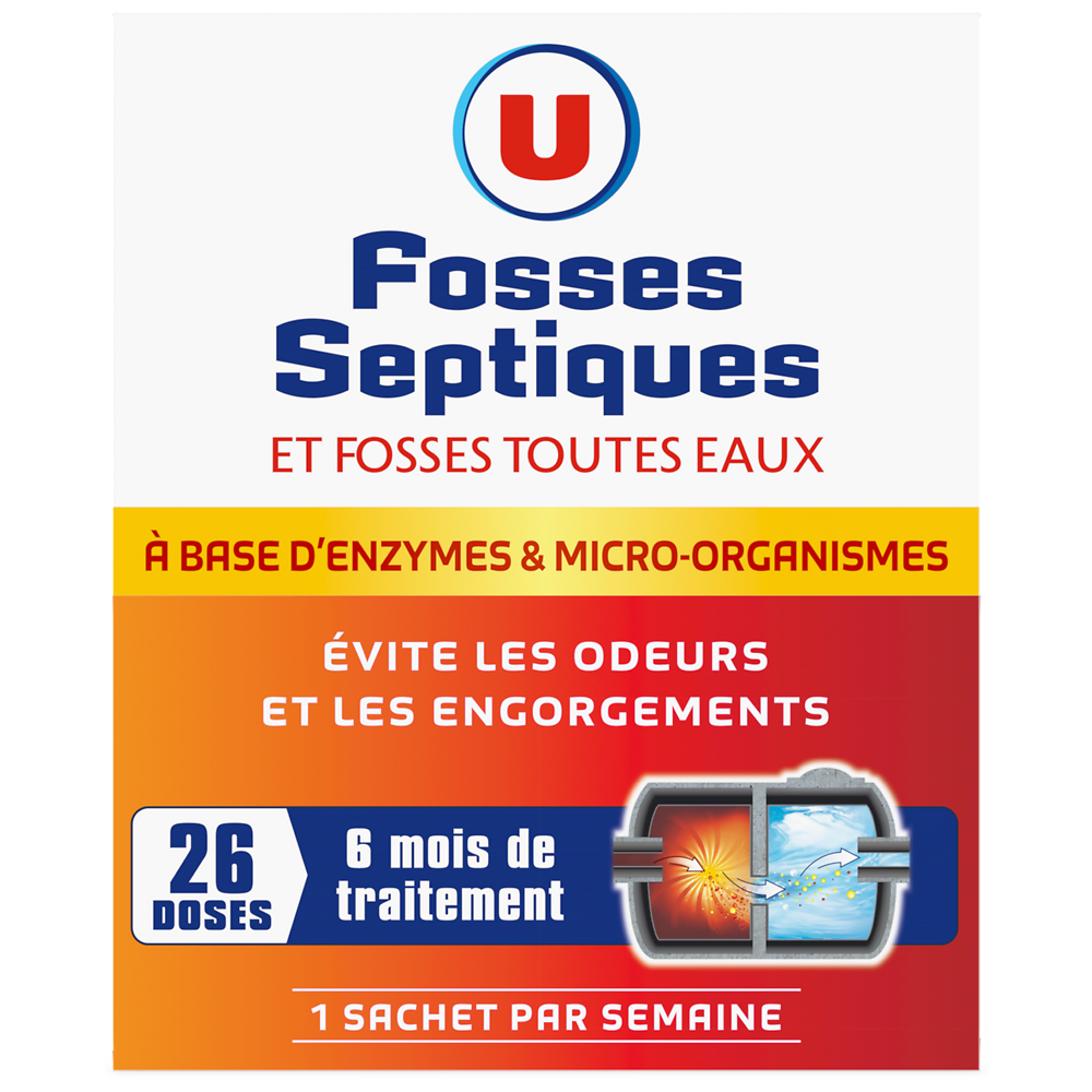 U Entretien pour fosses septiques traitement pour 6 mois  26 doses