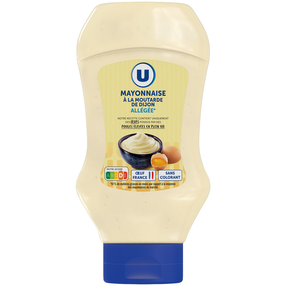 U Mayonnaise allégée en matières grasses à la moutarde de Dijon  pot de455g