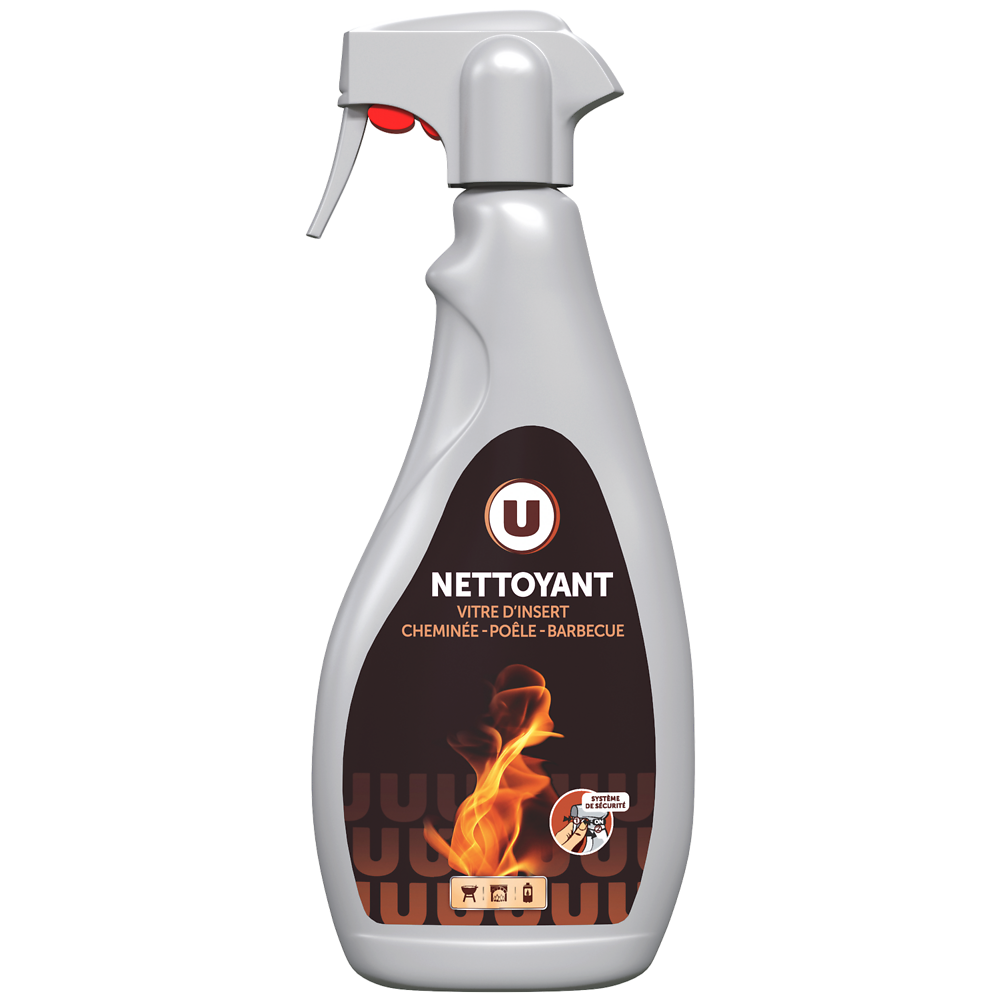 U Nettoyant pour vitre d'insert cheminée poêle et barbecue  Spray 750ml