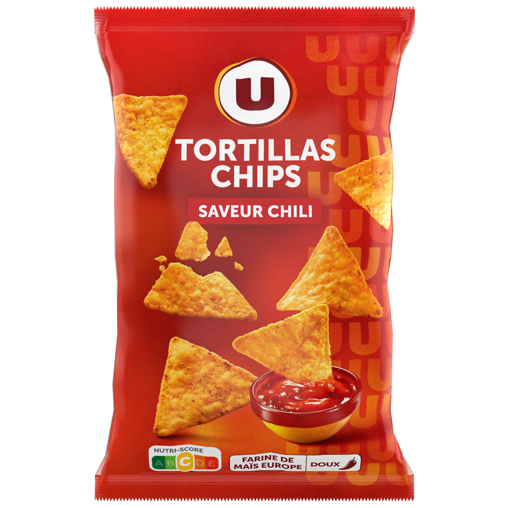 U Tortilla chips goût chili  paquet de 150g