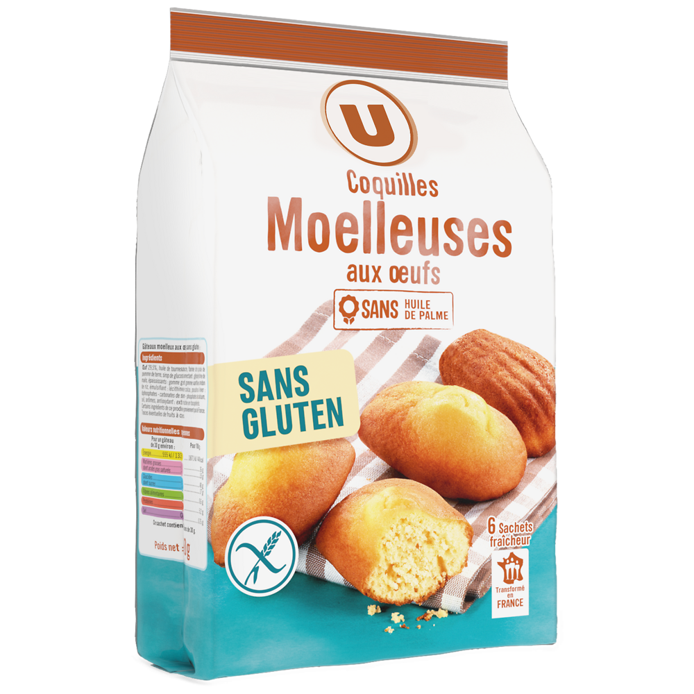 U SANS GLUTEN Coquilles moelleuses sans gluten 180g