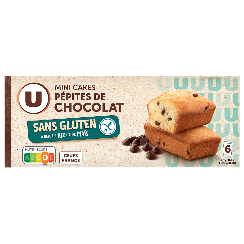 U SANS GLUTEN Cakes aux pépites de chocolat sans gluten 230g