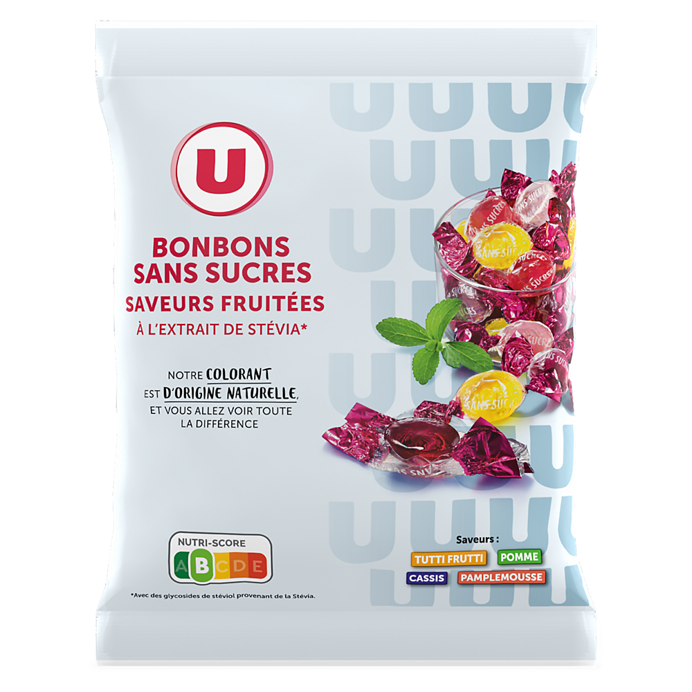 U Bonbons fruits stévia sans sucre  120g