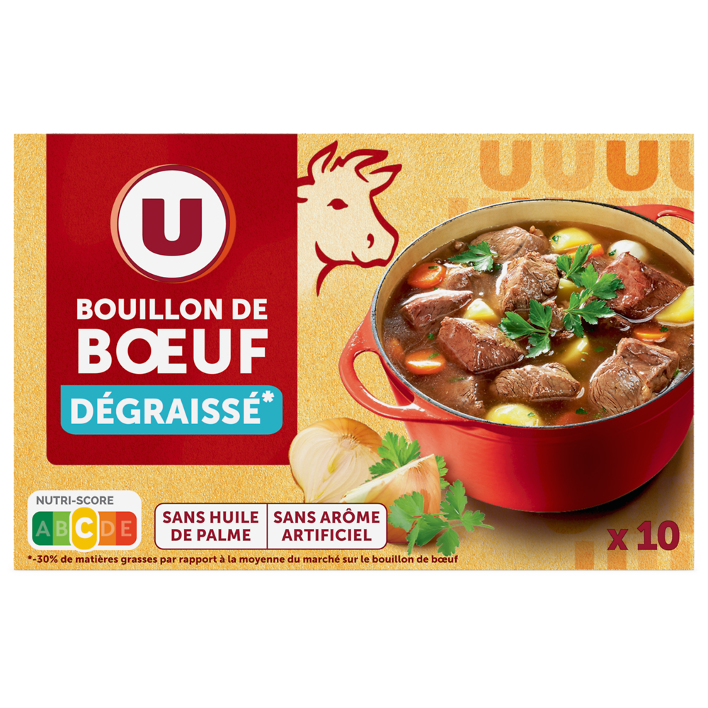 U Bouillon de boeuf dégraissé  10 cubes  -  100g