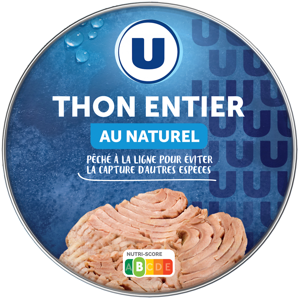 U Thon entier listao pêché à la ligne  boîte de 215g