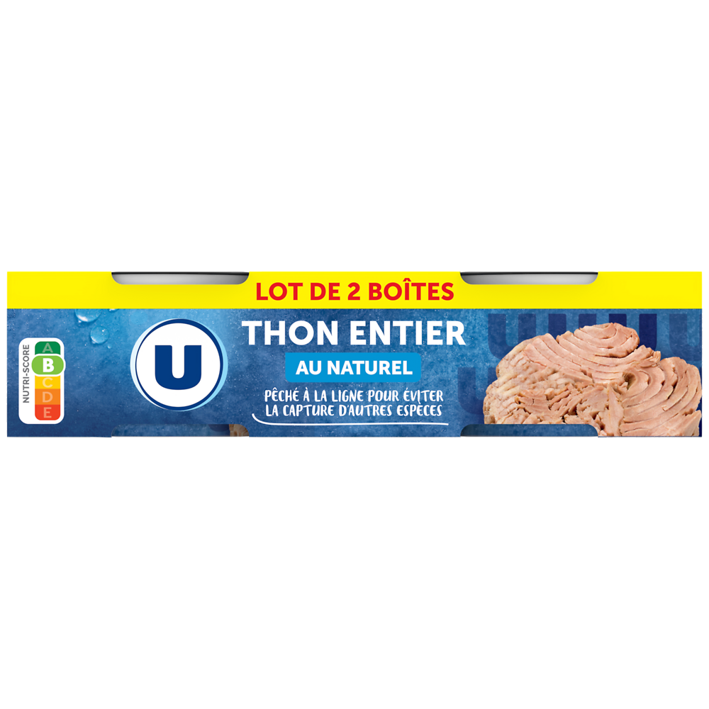 U Thon listao au naturel pêché ligne  x2  -  280g