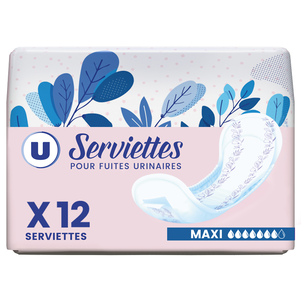 U Serviettes incontinence maxi  x12