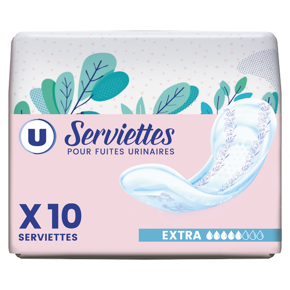 U Serviettes incontinence extra  x10