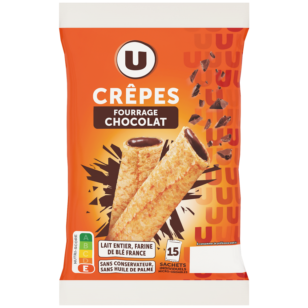 U MAT ET LOU Crêpes fourrées chocolat  15 pièces  -  480g