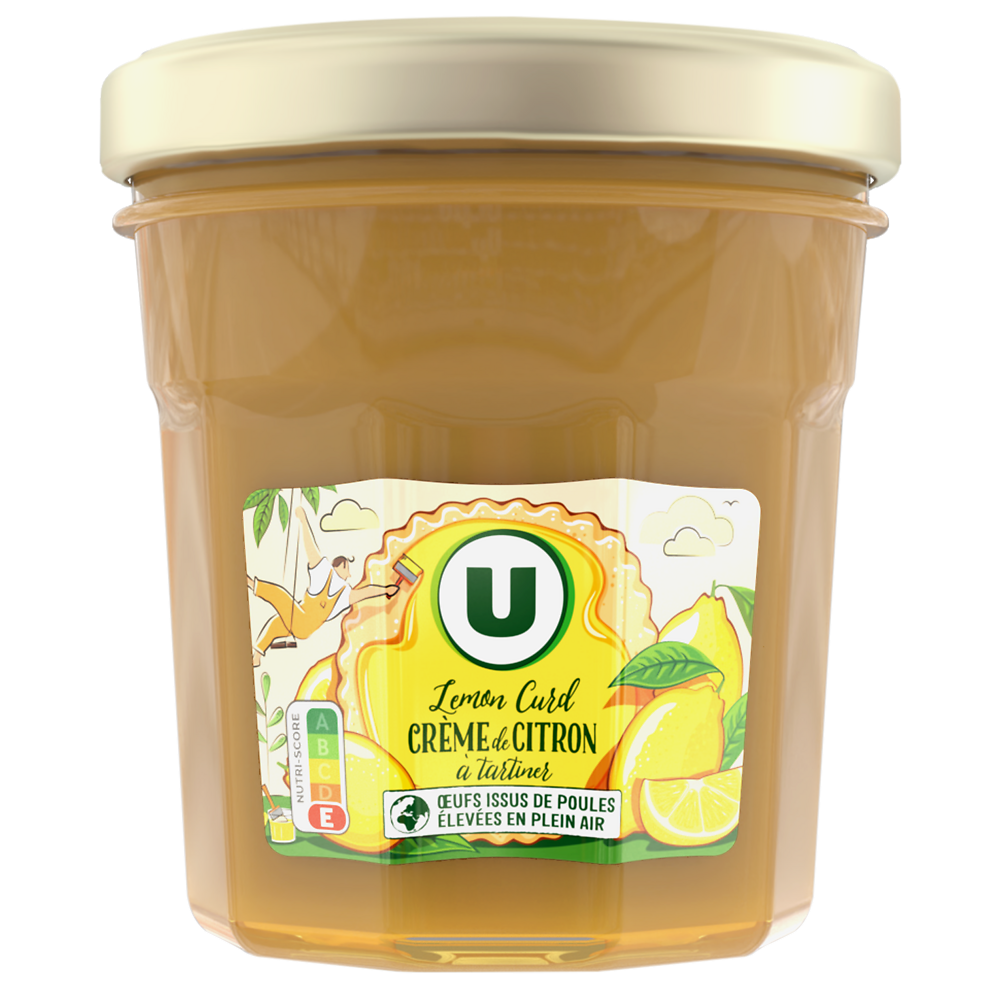 U Confiture de lemon curd, crème de citron à tartiner  pot de 380g