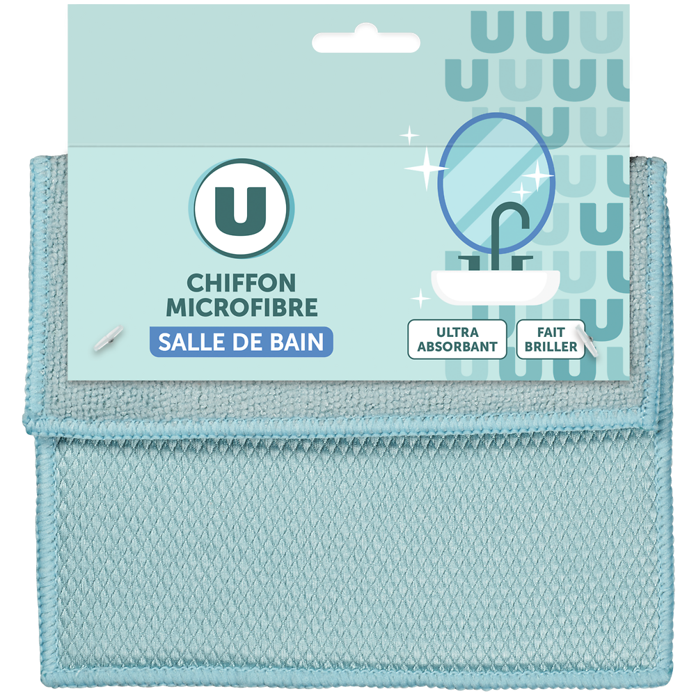 U Chiffon en microfibre 3D pour salle de bain