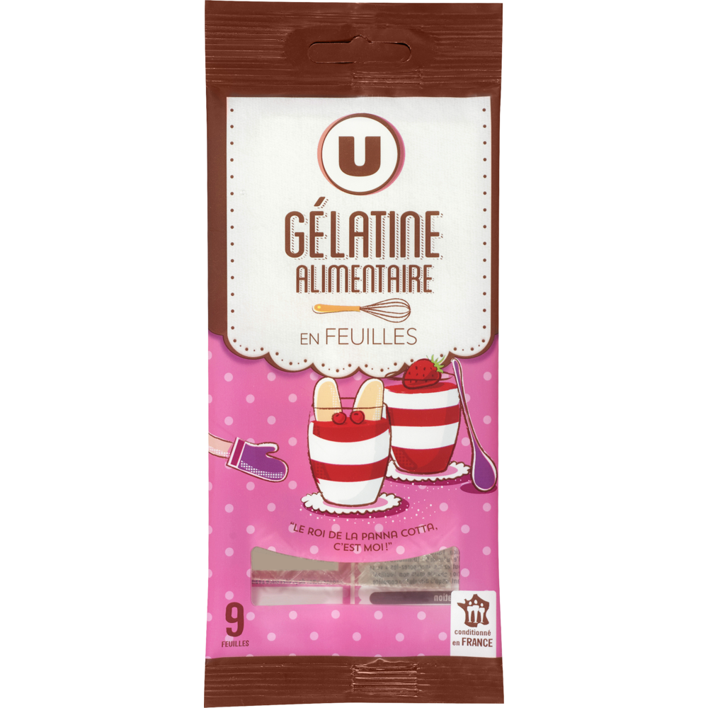 U Gélatine alimentaire  9 feuilles  -  17g