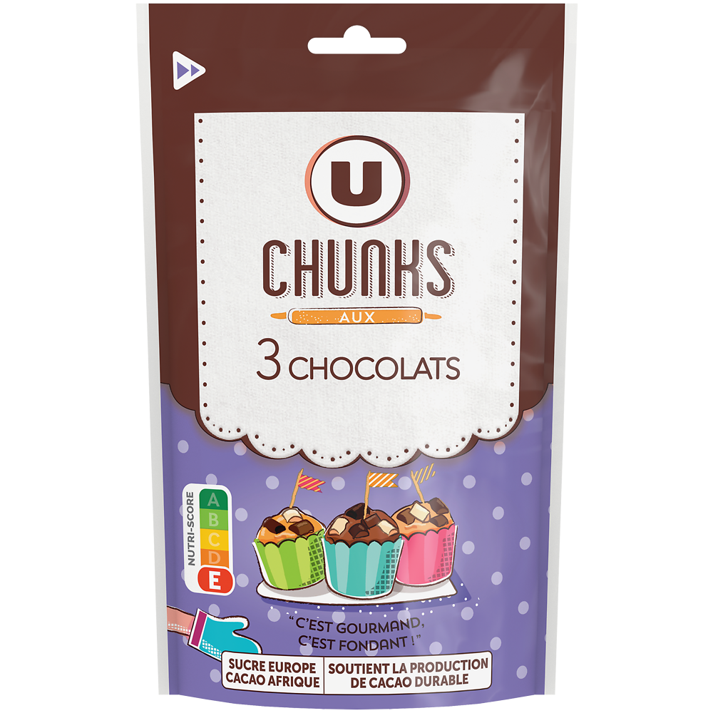 U Chunks 3 chocolats  100g