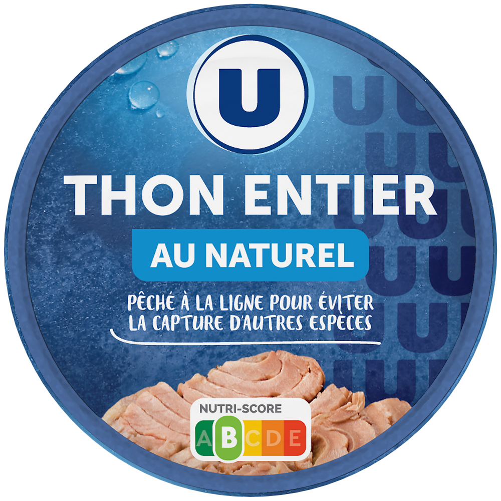 U Thon listao entier au naturel pêche à la ligne  boîte de 93g