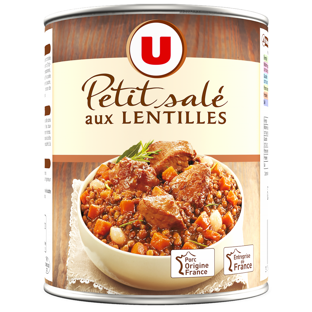 U Petit salé aux lentilles  boîte de 840g