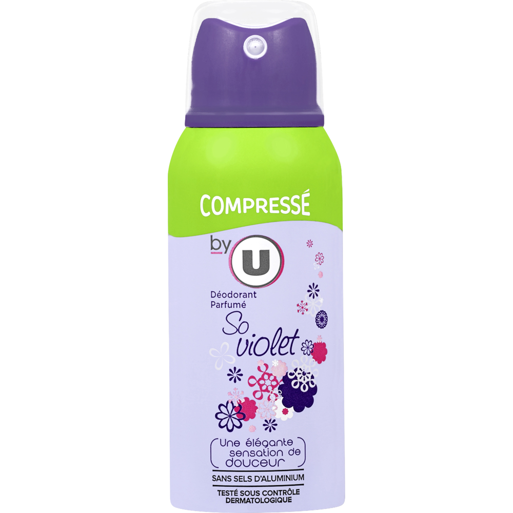 BY U Déodorant compressé pour femme parfum so violet  atomiseur de 100ml