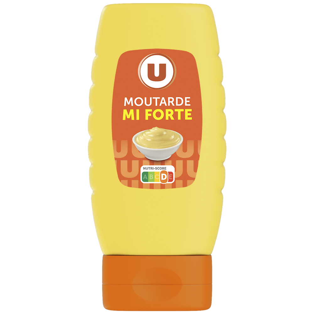 U Moutarde mi-forte   bouteille de 250g