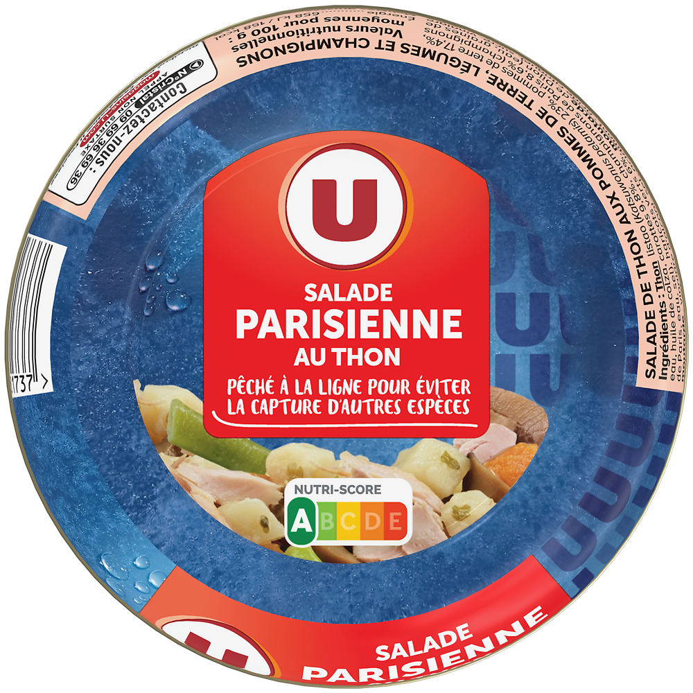 U Salade parisienne au thon pêché à la ligne  bol de 250g