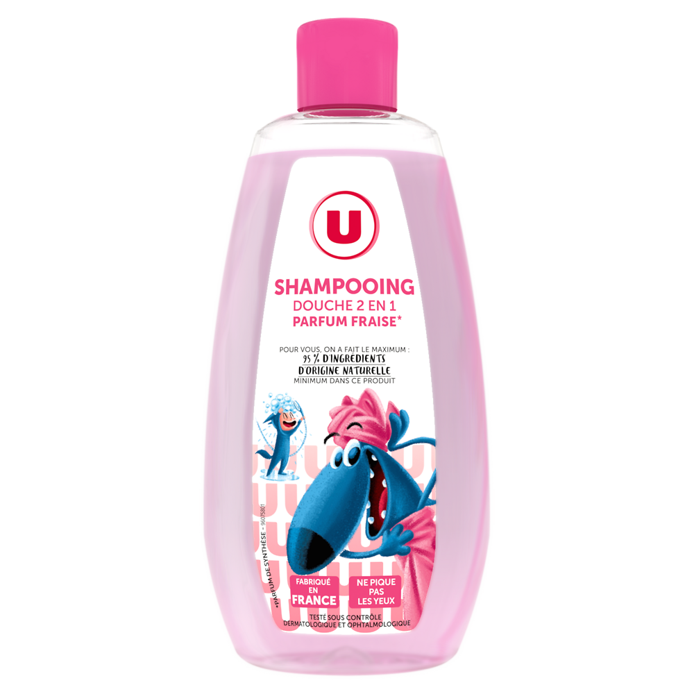 U Shampooing douche enfant 2+1 Parfum Lait Fraise - Flacon 250ml