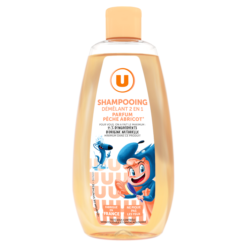 U Shampooing démêlant Enfant, Parfum pêche abricot - 250ml