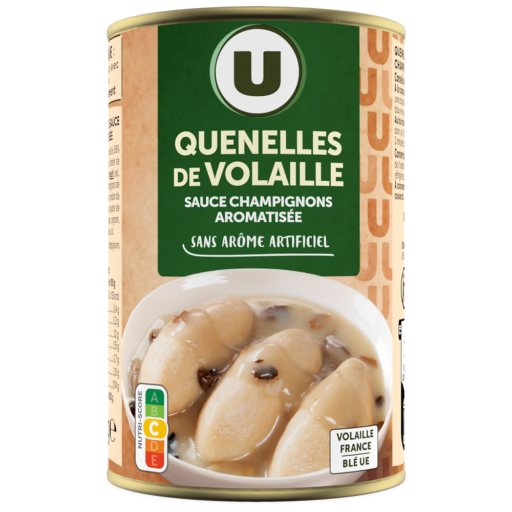 U Quenelles de volaille sauce champignons  boîte de 400g