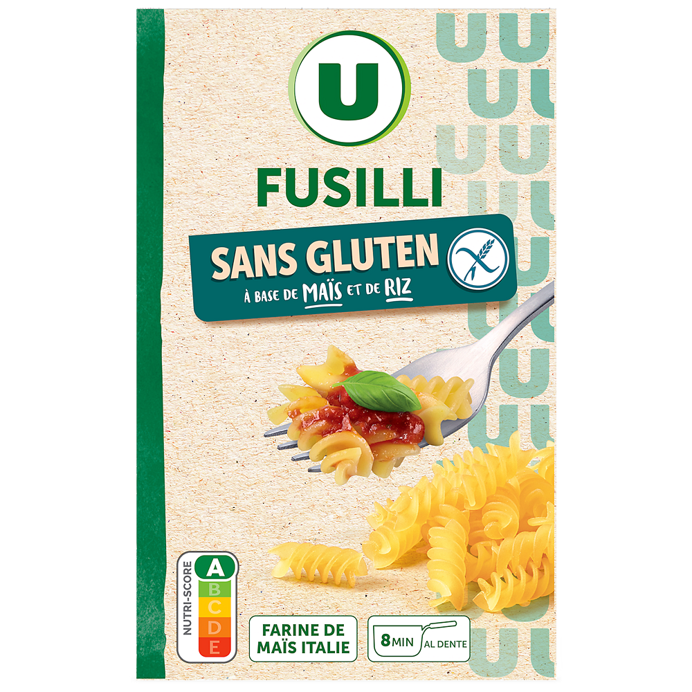 U SANS GLUTEN Fusilli sans gluten , 400g