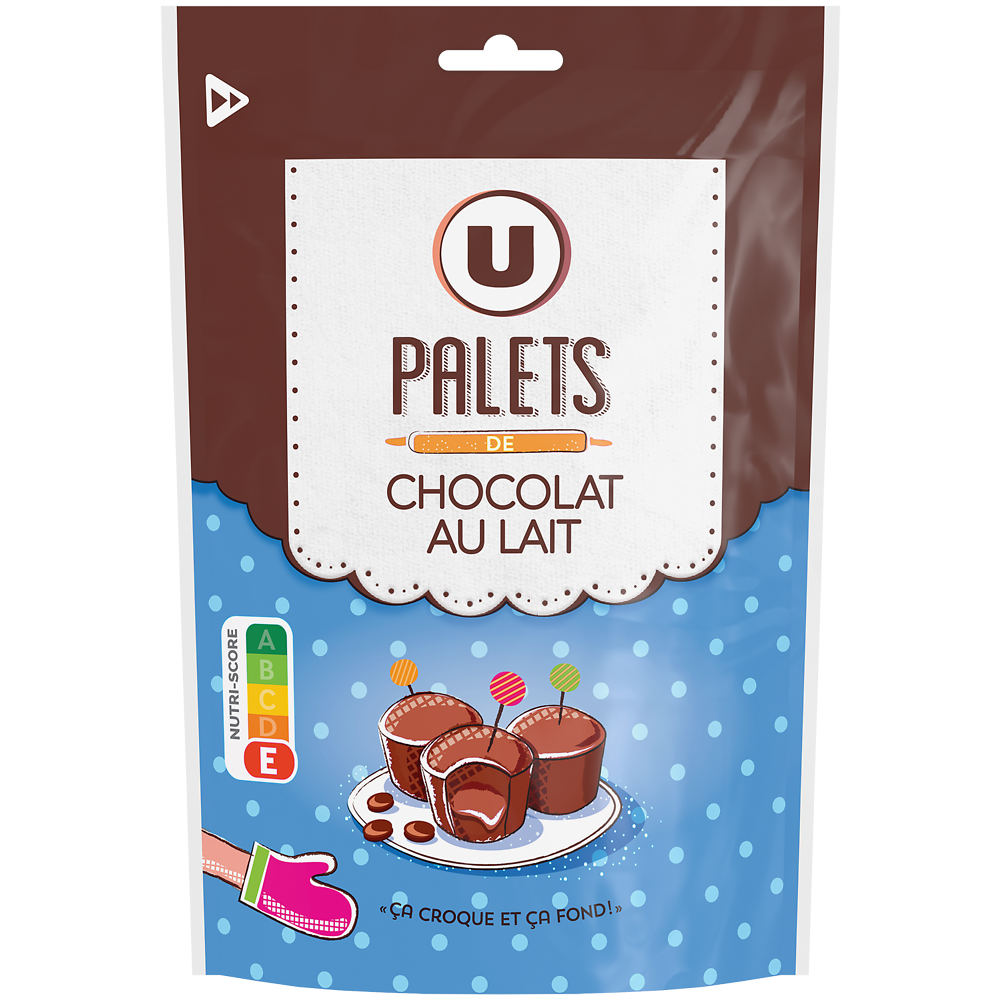 U Palets chocolat lait  paquet de 200g