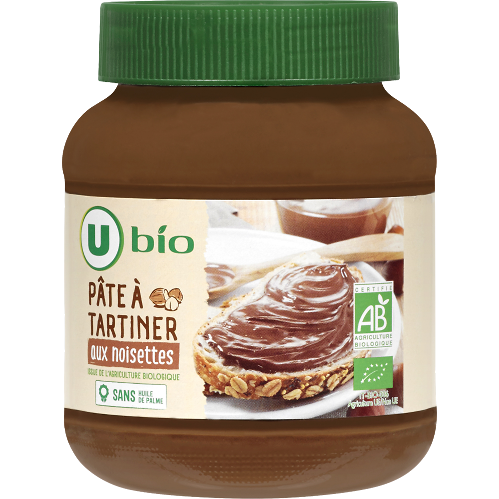 U BIO Pâte à tartiner aux noisettes sans huile de palme  350g