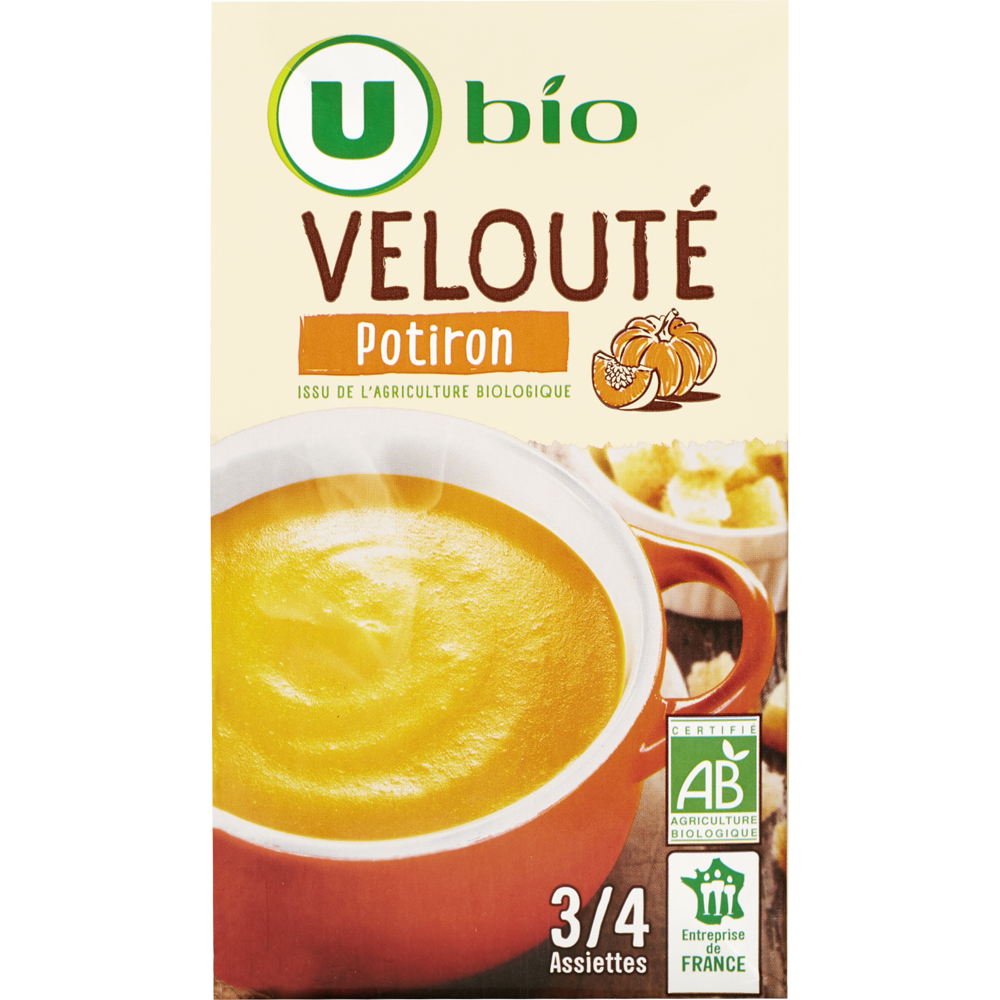 U BIO Soupe Velouté de potiron brique de 1l