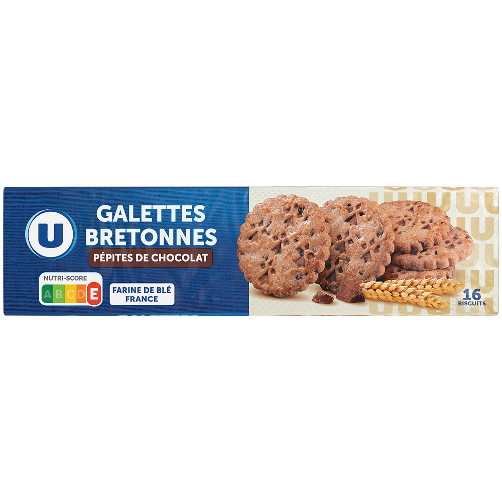 U Biscuits Galettes bretonnes aux pépites de chocolat 130g