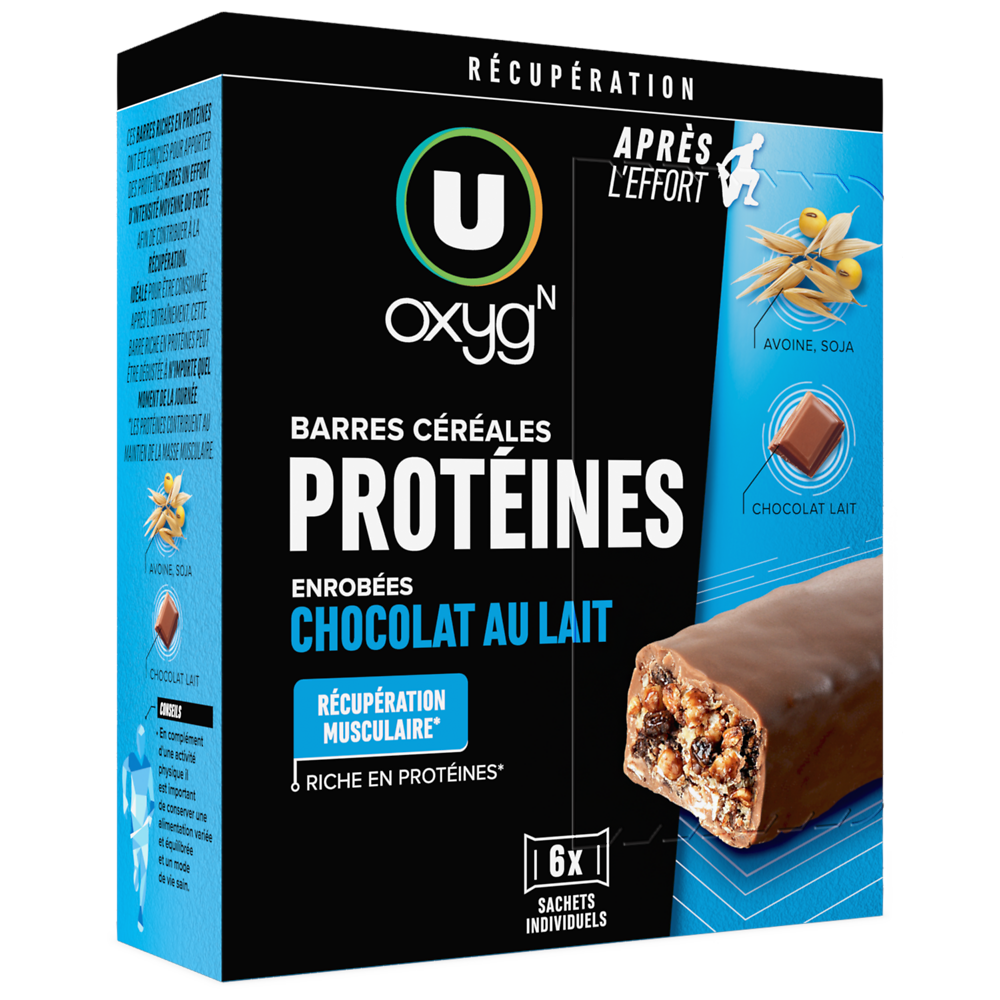 U OXYGN Barres protéinées au chocolat  192g