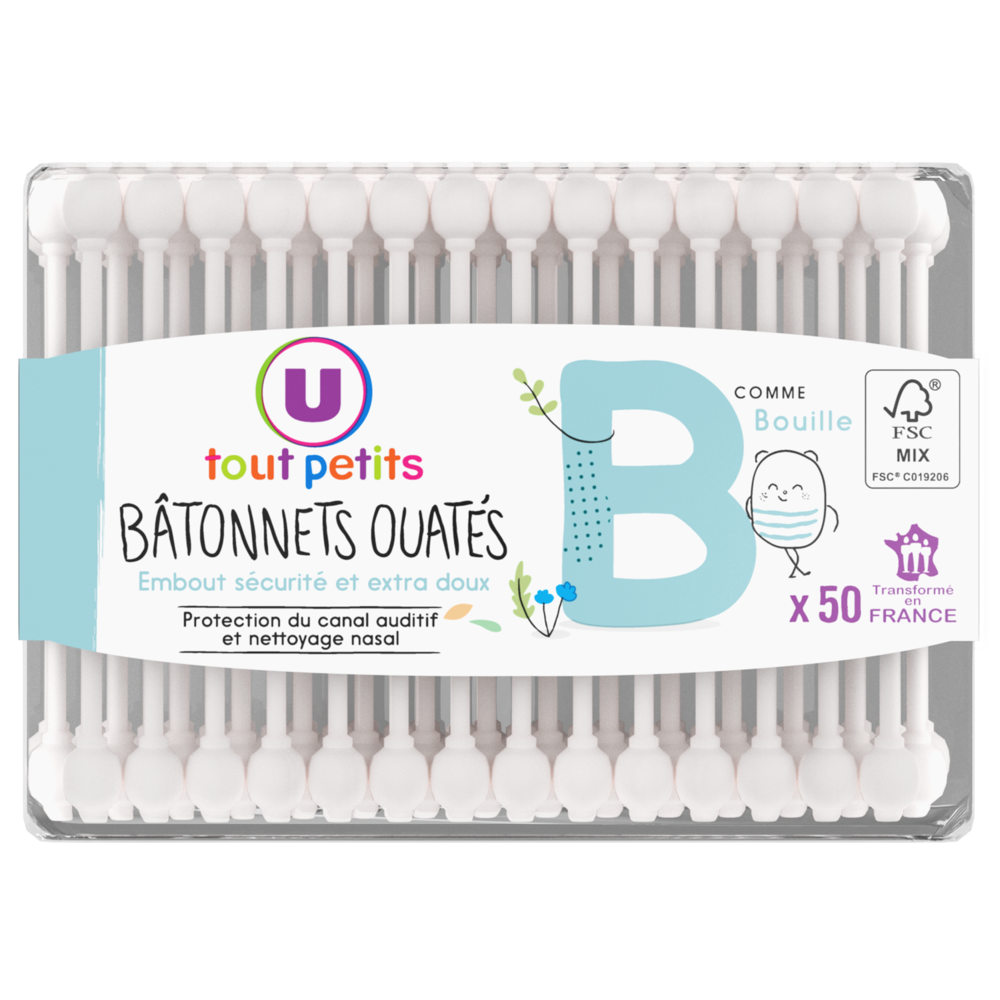 U TOUT PETITS Batonnets ouatés bébé - Boîte de 50