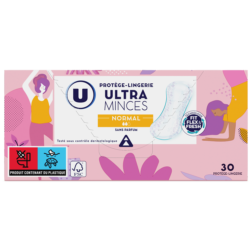 U Protège-lingerie ultra-minces normal plats  x30