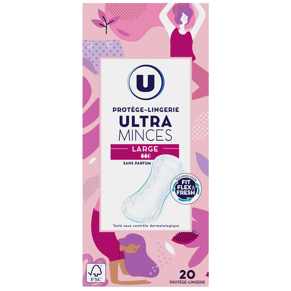 U Protège-lingerie ultra minces large  x20