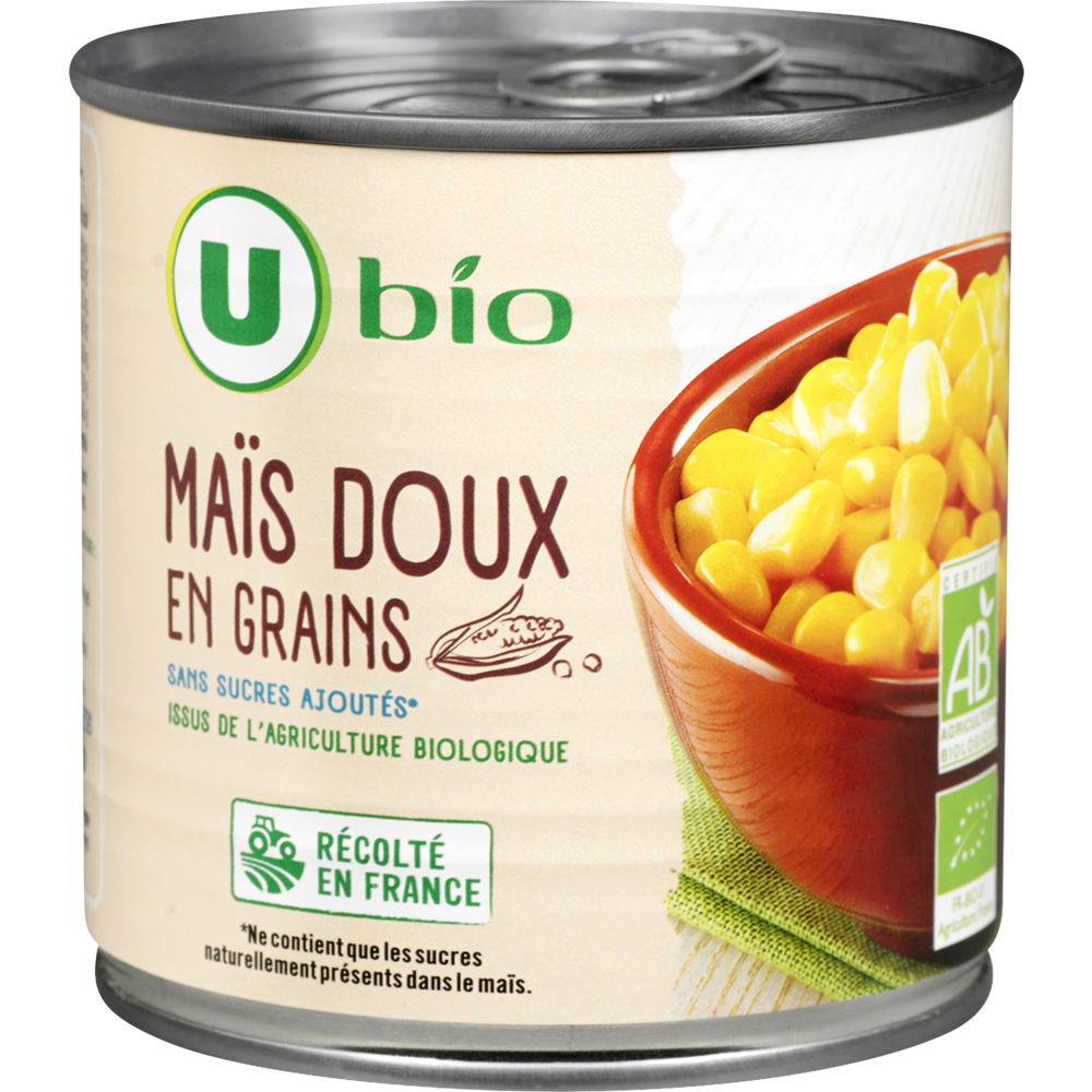 U BIO Maïs doux en grains - Boîte 285g