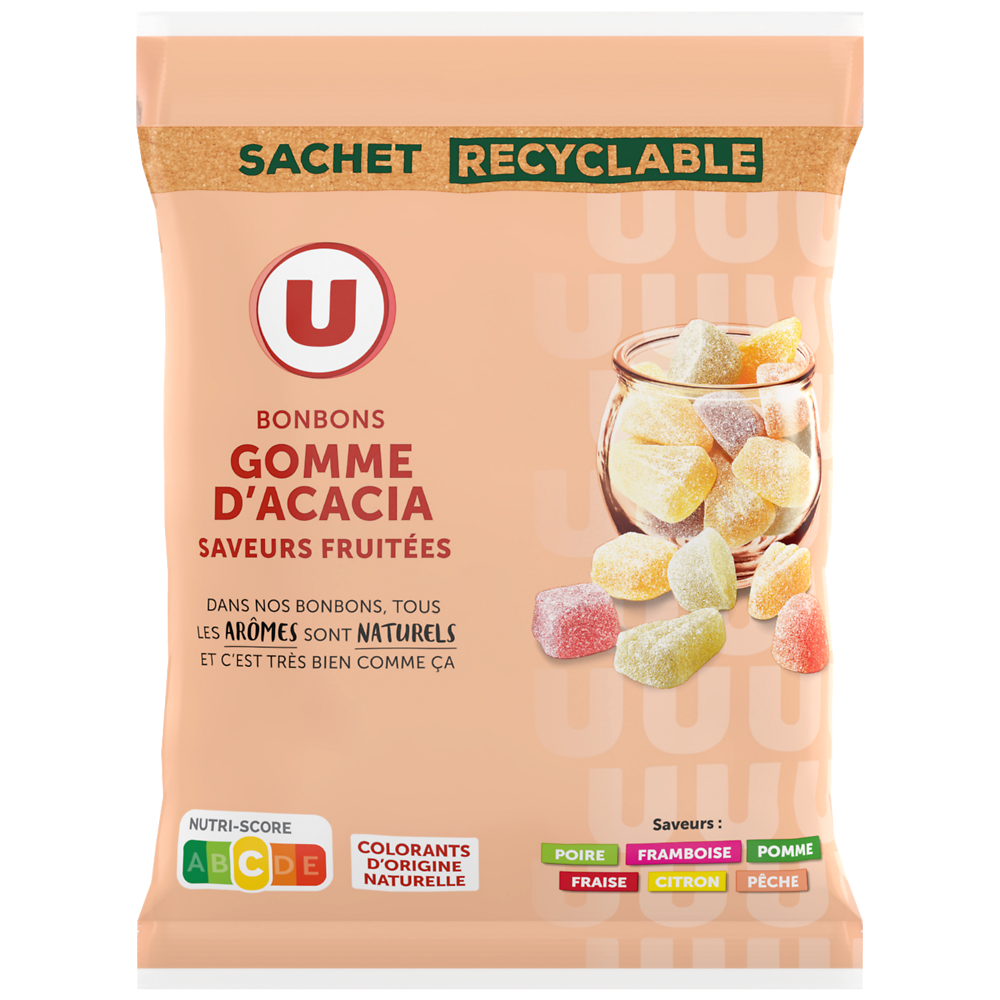 U Bonbons gommes saveurs fruitées  - Sachet 300g