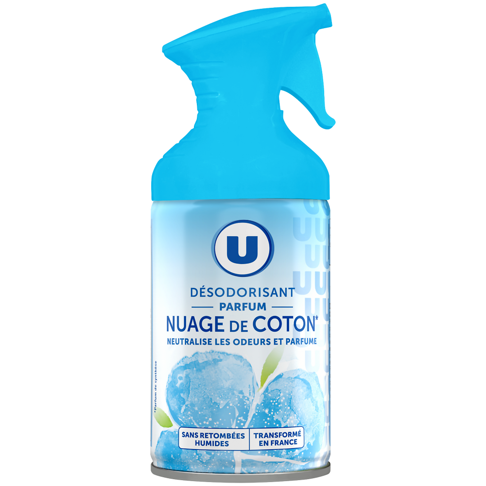 U Désodorisant parfum nuage de coton  aérosol de 250ml