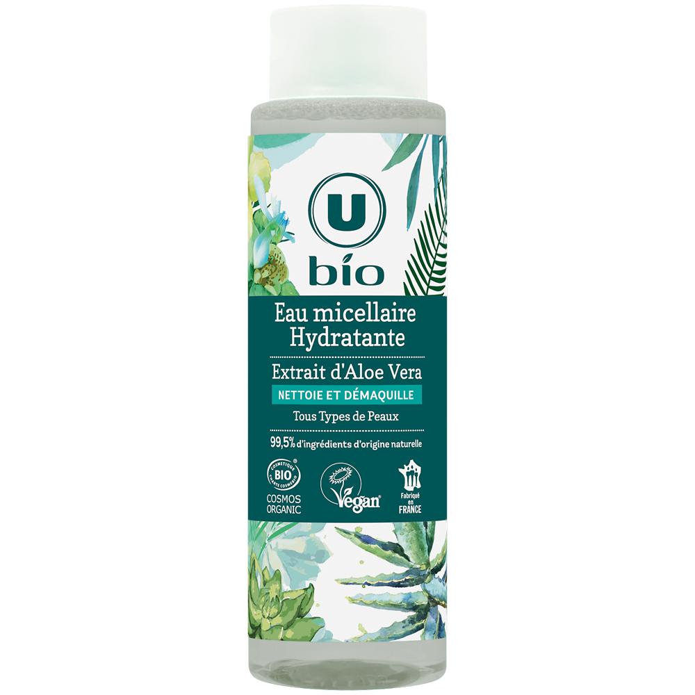 U BIO Eau micellaire hydratante à l'aloe vera  flacon de 400ml