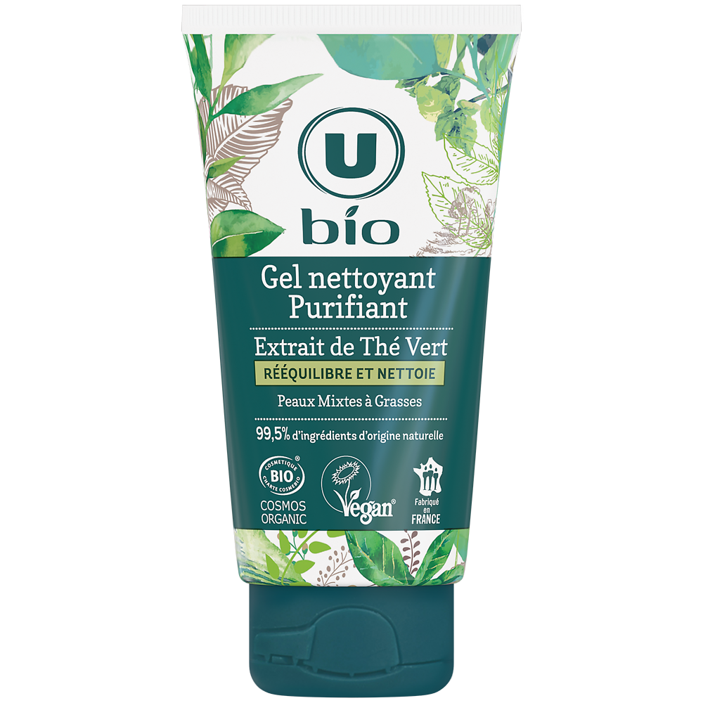 U BIO Gel nettoyant purifiant au thé vert  tube de 150ml