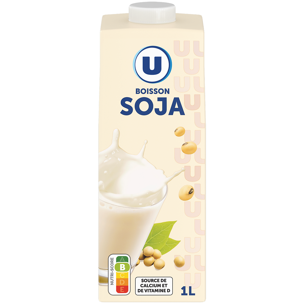 U Boisson végétale au soja calcium  1l