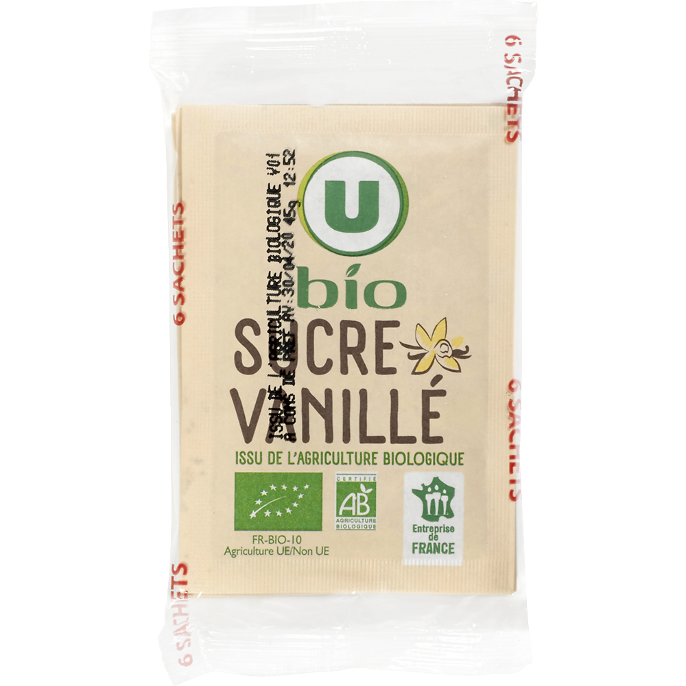 U BIO Sucre vanillé  6x7,5g