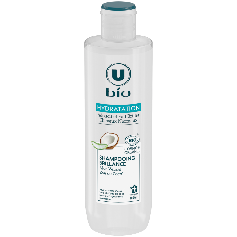 U BIO Shampooing Tous types de cheveux Aloe vera, eau de coco - 250ml