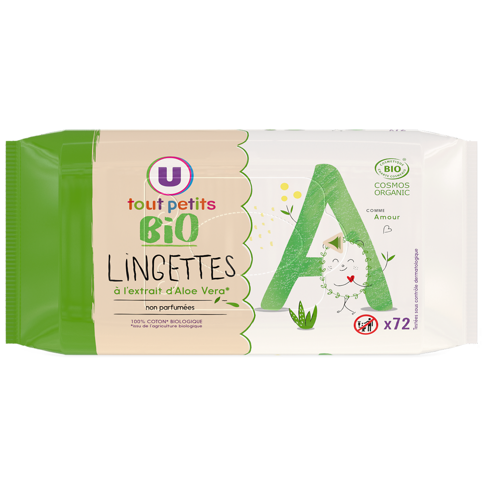 U TOUT PETITS BIO Lingettes bébé,  x72