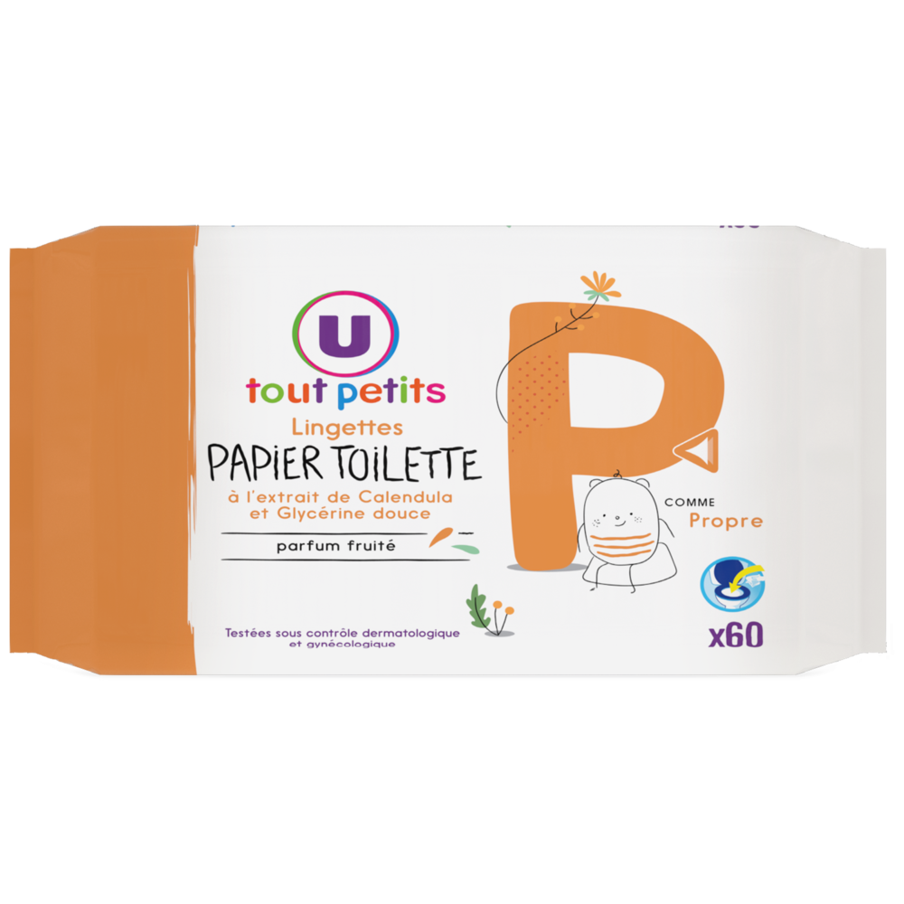 U TOUT PETITS Lingettes papier toilette - x60