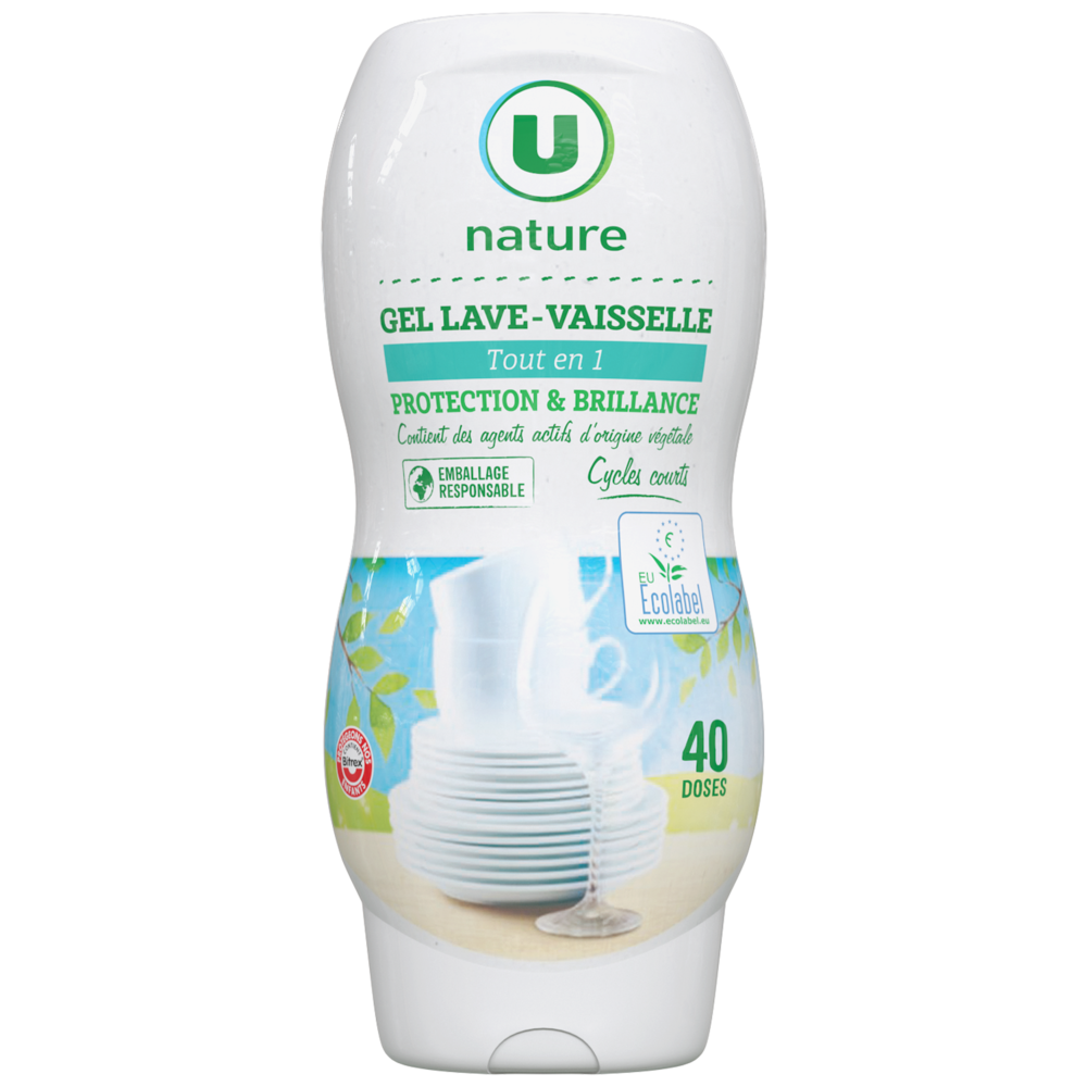 U NATURE Gel lave-vaisselle tout en 1  flacon de 720ml