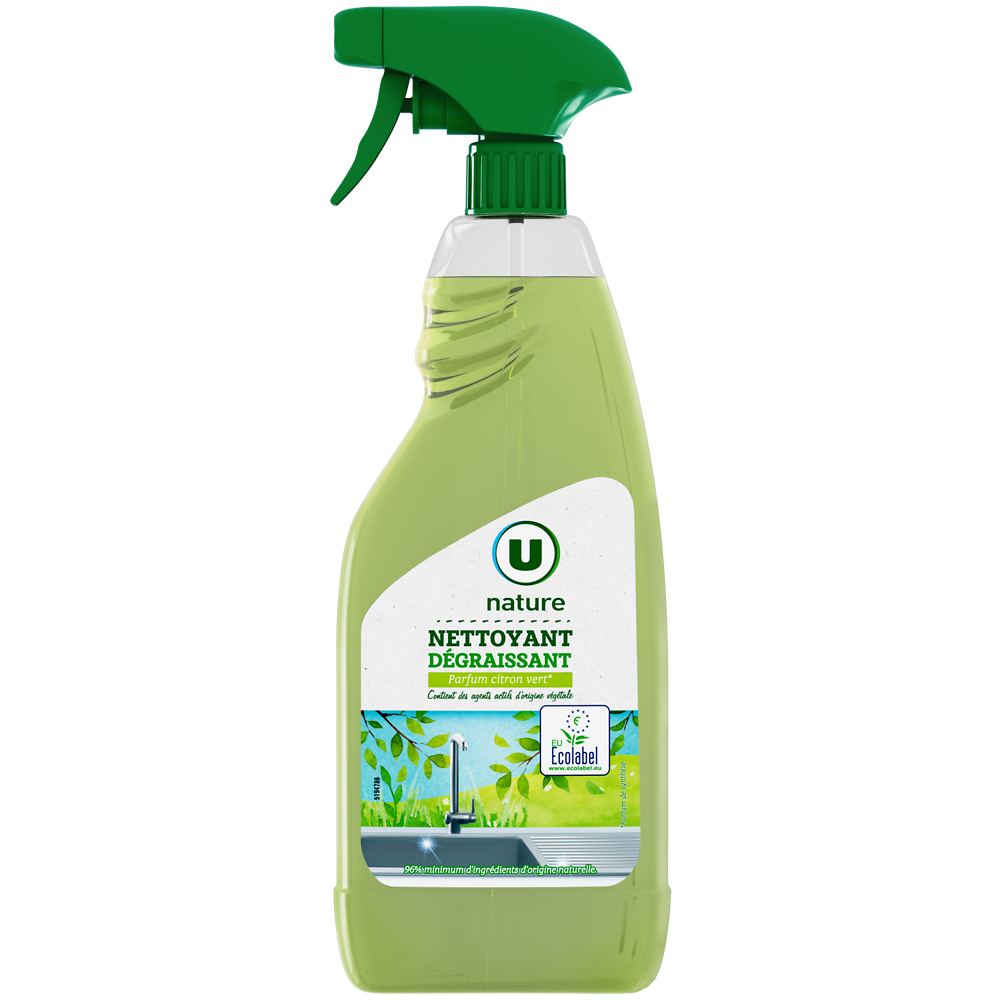 U NATURE Nettoyant dégraissant parfum citron vert  spray de 750ml