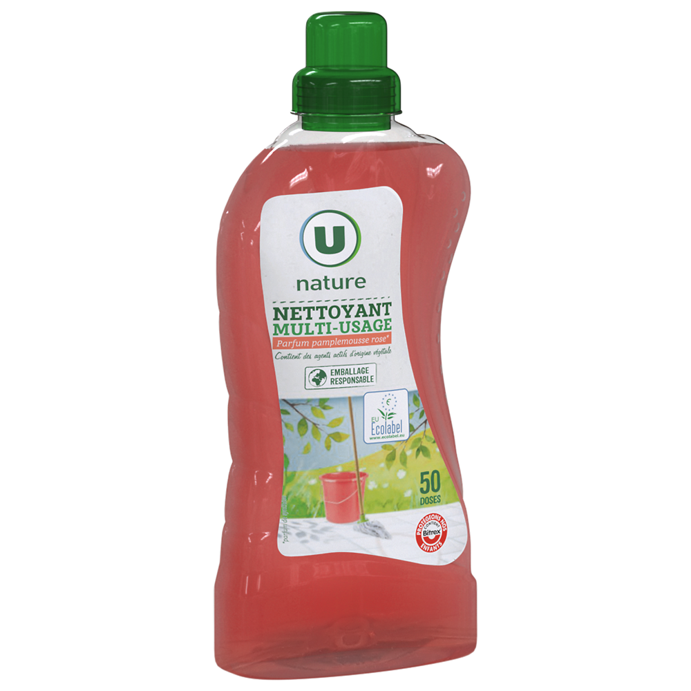 U NATURE Nettoyant multi-usage pamplemousse rose,  1,25l