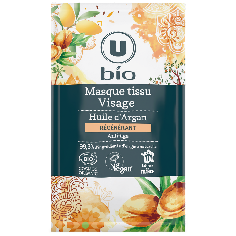 U BIO Masque visage tissu anti age argan U BIO x1 unité