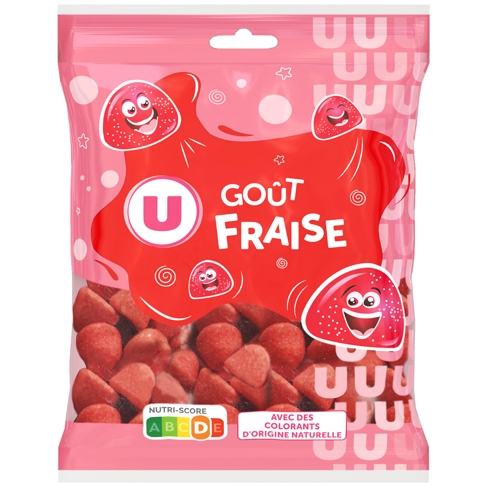 U Bonbons fraise sachet 250g