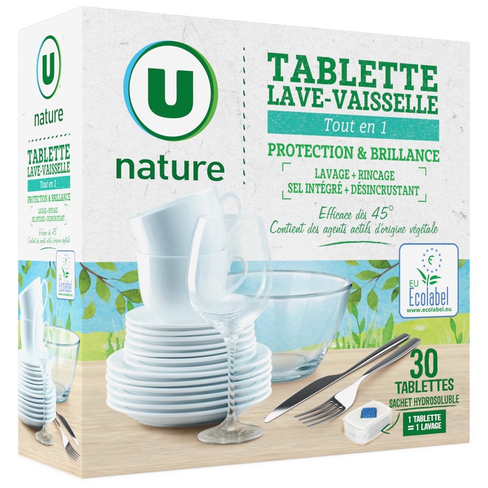 U NATURE Tablettes lave vaisselle tout en 1 x30